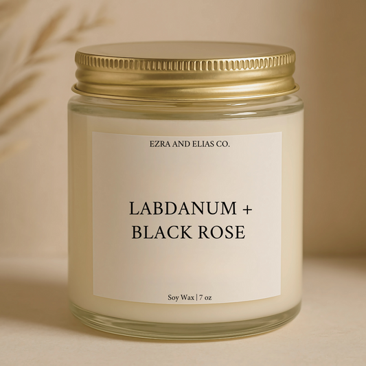 Labdanum + Black Rose Soy Candle